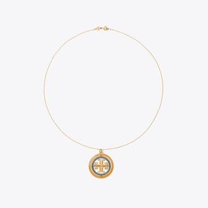 Tory Burch miller guilloche pendant necklace